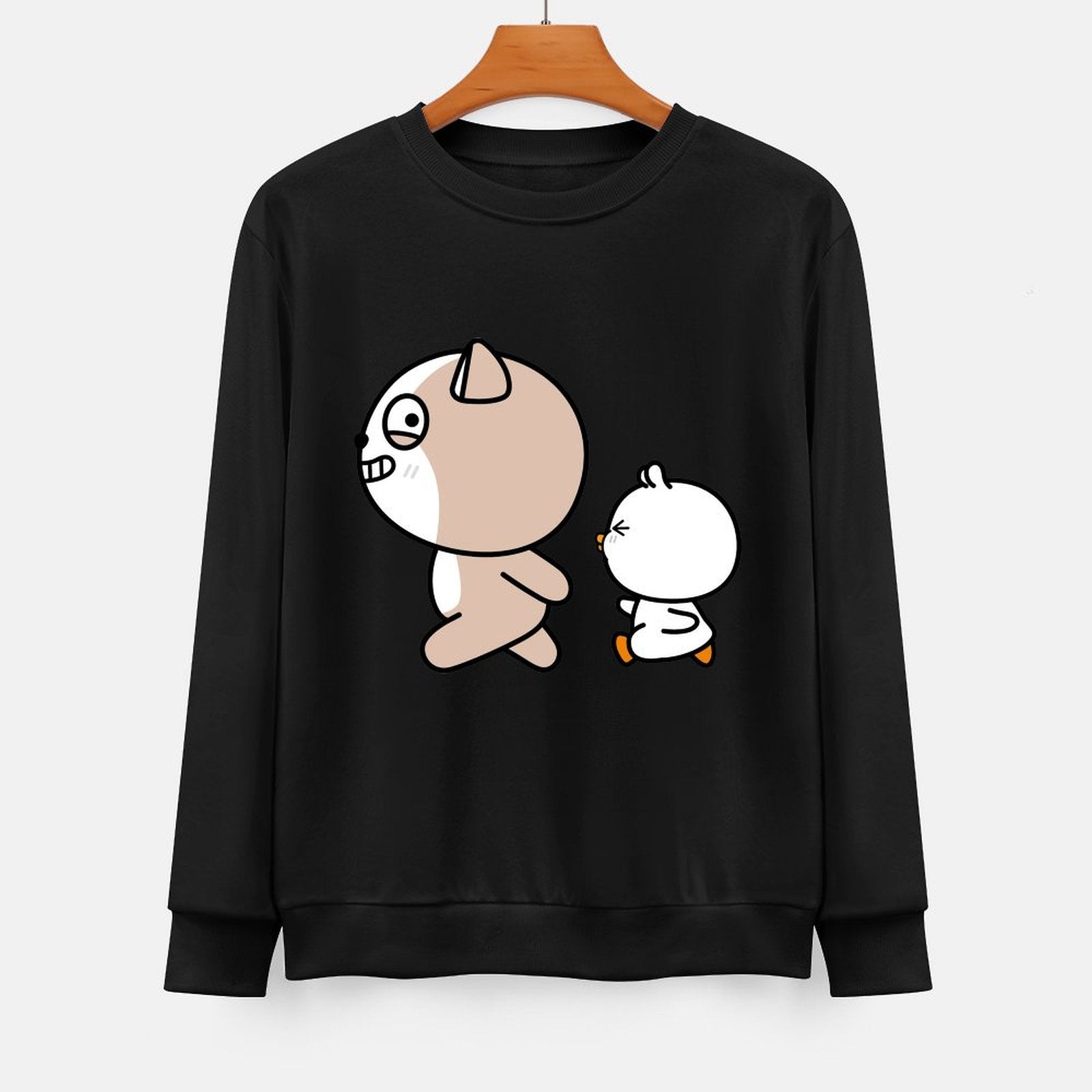 Front Patterned Long Sleeve TopActiveWear Shrink-Resistant